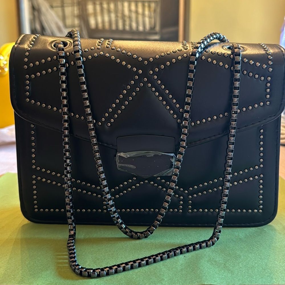 NWOT PU leather studded shoulder bag